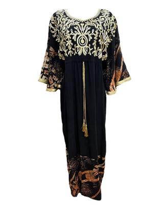 China Wholesale Comfortable Modern Casual Muslim Short Sleeve Embroidery Maxi Dress Kitenge Women African Kebaya Women Dress for sale