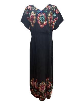 China Wholesale Hot Selling Comfortable African Women Dress Tanzania Dashiki Abaya Embroidery Kaftan Abaya Sleeve Shorts Fashion Maxi Islamic Clothing for sale