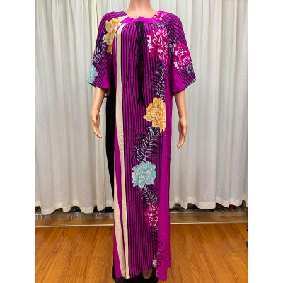 China Wholesale comfortable kitenge islamic maxi plus size fashion african clothing kaftan print dresses with headwraps women women african dress for sale