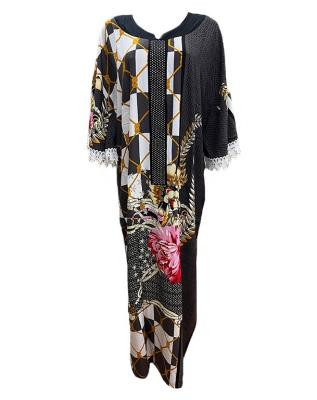 China Comfortable african dresses with headwraps factory wholesale boubou print hot femm new plus size women african dresses for sale