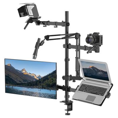 China Streaming Equipment 5 Arm Live Mount That Holds Laptop Desk, Monitors, Cameras and Ring Light with MIC 15