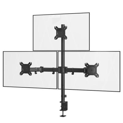 China Triple Monitor Stand Fully Adjustable Three Monitor Desk Mount Fits 3 Screens 15