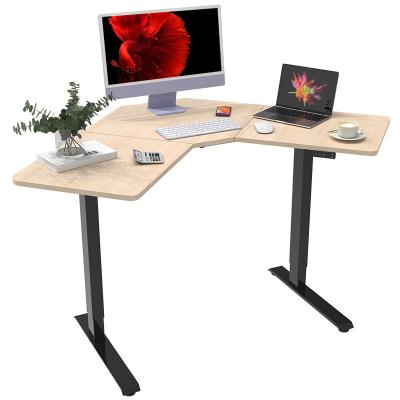 China Electric Standing Desk L Shape (Height) Adjustable Single Motor 48 Inch Corner Sit Stand Desk Home Office Height Adjustable Desk for sale