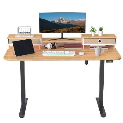 China Height Adjustable (Height) Adjustable Desk with 2 Shooter and Monitor Stand for sale