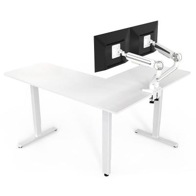 China Ergonomic L-Shaped Electric Height Adjustable Standing Desk (Height) Standing Desk with Charging Ports for sale