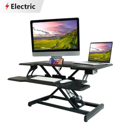 China (Height) adjustable electric standing desk converter with keyboard for sale