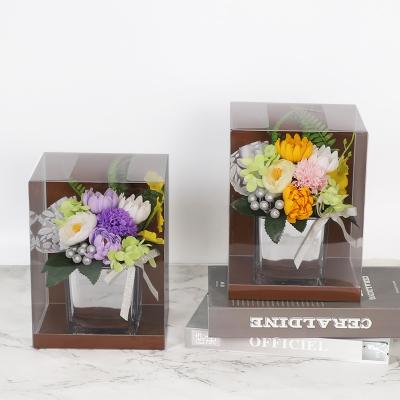 China Good Smell Artificial Soap Flower in Pot Handmade Flower for Graves Funeral Decoration or Remembrance Day for sale