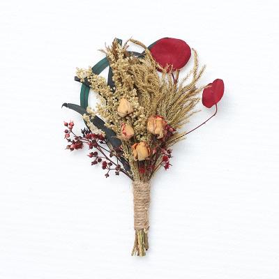 China Wedding Handmade Dried Flower Mini Bouquet For Wedding Decoration Accessory for sale