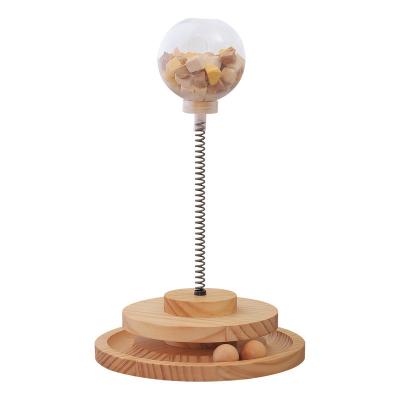 China Cats Factory Direct Sales Cats Factory Direct Sales Solid Wooden Cat Toy Pet Tableware Education Tumbler Food Drop Ball for sale