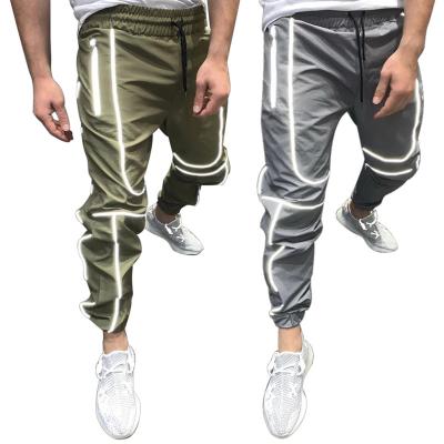 China 2022 QUICK DRY Running Wears Mens Reflective Joggers Running Pants Casual Drawstring Sweatpants Mens Clothes for sale