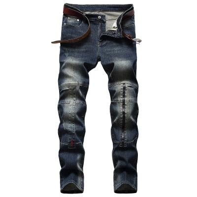 China 2022 Men's High Breathable Jeans Slim Straight Fit Pant Jean For Men Stylish Distressed Denim Wash for sale