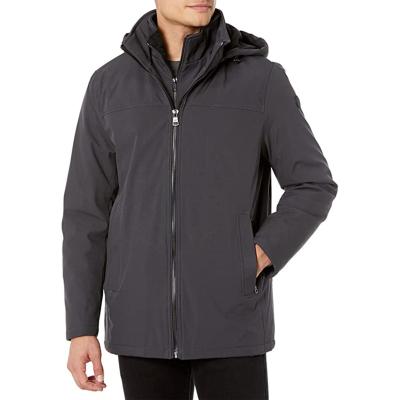 China High Quality Waterproof Outdoor Rise Hooded Fleece Lined Softshell Jacket for sale