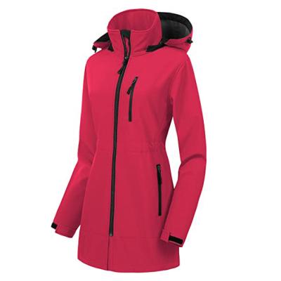 China Pink Breathable Long Hat Women Outdoor Waterproof Quick Dry Softshell Detachable Jacket for sale