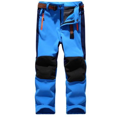 China Breathable Boys And Girls Warm Sports Outdoor Jogging Rise Military Fleece Lining Cargo Pants For Winter for sale