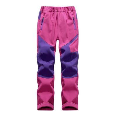 China Winter Kids Sports Mountaineering Breathable Warm Fleece Pants Outdoor Softshell Pants for sale