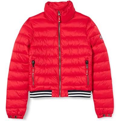 China Warm Cropped Padded Stripper Quilted Woman Waterproof Red Light Weight Bomber Jacket Windproof for sale