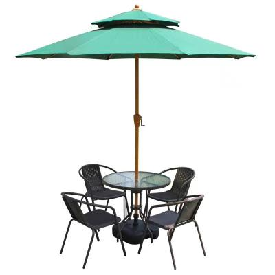 China Luxury Modern Rattan Leisure Table With Aluminum Waterproof Garden Seats Sunshade Indoor And Outdoor Furniture for sale