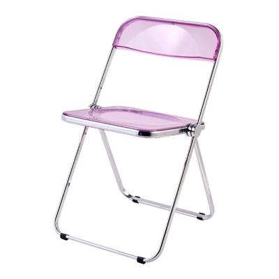 China Foldable General Use Collapsible Chair Transparent Folding Dining Chair With Seating And PC Back for sale