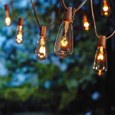 China ST40 Customized Outdoor Light Set E17 Clear Cafe Light ST40 Edison Vintage Patio String Light Outdoor for sale