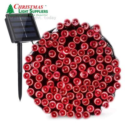 China Energy Saving RED Solar String Lights 72ft 200 LED Modes 8 Waterproof RED Led String Lights String Lights for Garden Patio Paty Christmas for sale