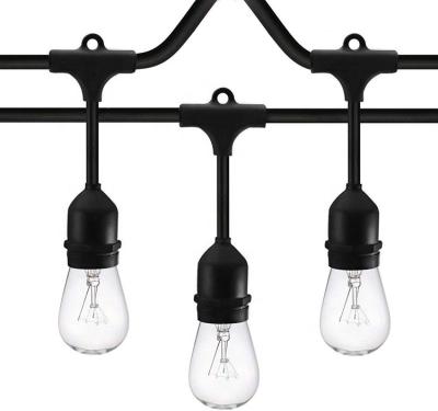 China Incandescent bulbs lights S14 string light black bulbs E27 wire heavy dutyEdison waterproof patio lights cafe frosted hand lamp for sale