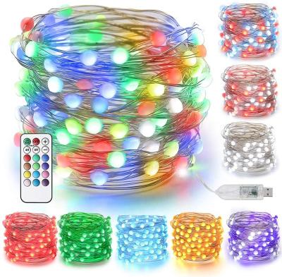 China Color Changing LARGE 16.4ft Durable Twinkle LED String Lights Dimmable Waterproof Indoor Outdoor Christmas Tree Light RGB Holiday Decoration for sale