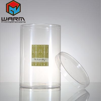 China Recyclable Clear Plastic PET / PVC Round Cylinder Boxes For Gift With Custom Logo Printing for sale