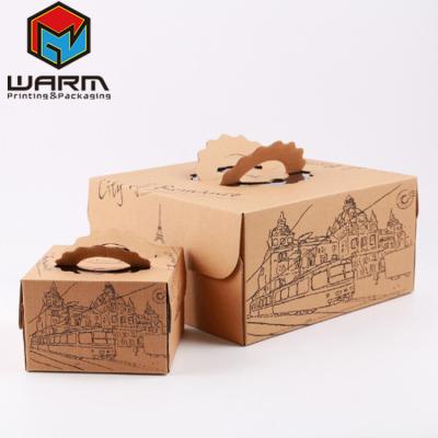 China Custom Blue Cake Boxes Window Cake Box Logo Printed Eco-Friendly Cake Boxes Newest Design Biodegradable Wholesale for sale