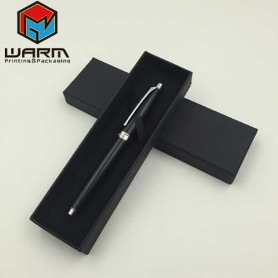 China Recyclable Customized Logo Black Drawer Cardboard Pen Packing Gift Box With Foam Insert for sale