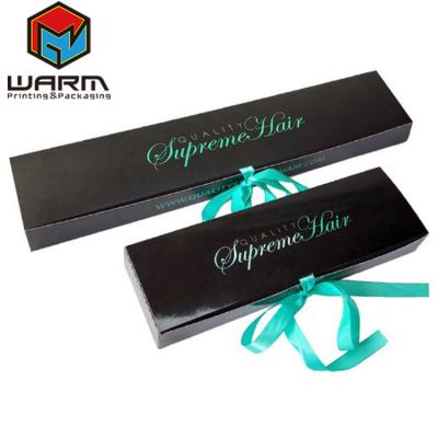 China Biodegradable Custom Black Paper Packages Gift Boxes Packaging Boxes For Hair Extension Packaging for sale