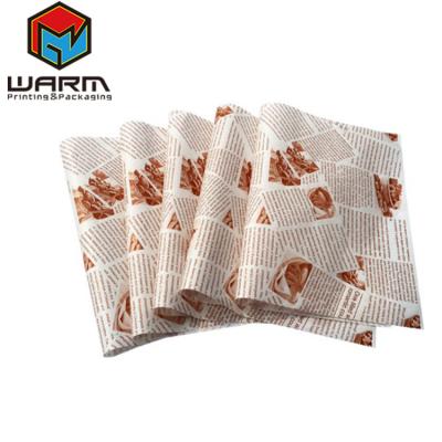 China Cheap Price Food Kraft Paper Wax Coated Custom Printed Greaseproof Paper for sale