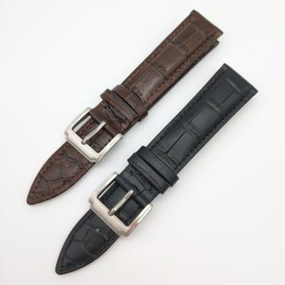 China Welcome to customize logo/size/color genuine leather watch strap/universal leather band multiple color performance watch strap 19-22mm for sale