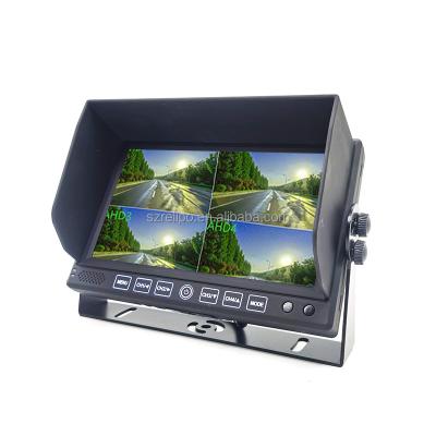 China RGB 7 Inch TFT LCD Car Display Quad Slot Headrest LCD Monitor With U Shape CVBS Bracket for sale