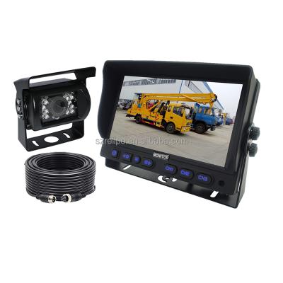 China Parking Line Wired 7 Inch Truck Rear View Camera Monitor Kit System Support 3 Ways Video Input For Pickup Forklift Bus for sale