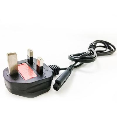 China Computer and laptop factory England 380v power cable UK standard 2pin free sample directly plug in computer UK 2 pin 150cm power cable price for sale