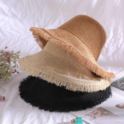 China Fashion Large Gutters\Comfortable Ladies\Durable Wool Brim Summer Straw Sunshade Fisherman Sunscreen Breathable Beach Hat for sale