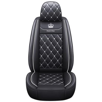 China Sports Luxury Waterproof Universal PU PVC Leather Auto Seat Cover With Red Stitching Car Seat Cover Set OEM Time Advance Pcs Black Color for sale