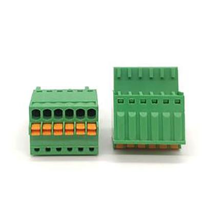 China V0 Connector PCB Green Spring Pluggable 6 Pin 4pin 5 3.5mm Pin Connector 6 Terminal Block for sale