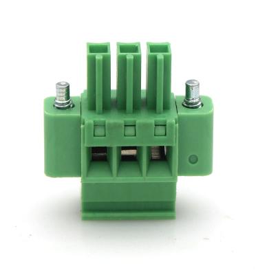 China Rising Female Type Pluggable Terminal Block Socket Vertical Pitch And Captive Parts PCB Flange Connectors 3.81mm for sale