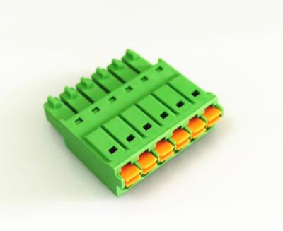 China Copper Alloy 3.5 mm 15EDGKN-3.81 Pluggable Spring Terminal Block for sale