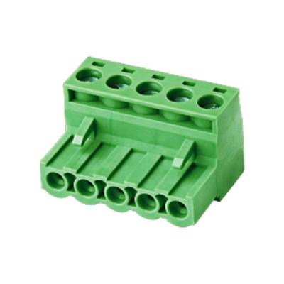 China Angle Pin Green Color Pluggable PA66 UL94V-0 Screw Pitch 3.81mm 5.0mm 5.08mm PCB Terminal Block Terminal Block Type for sale