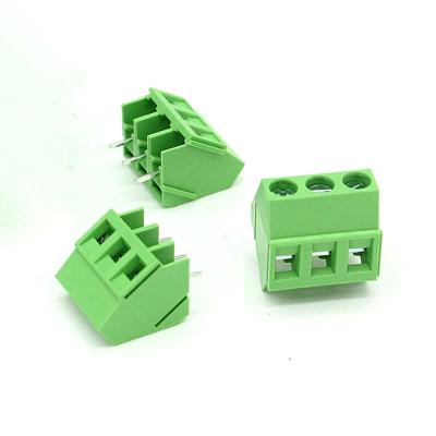 China Post 2 3 45 Degree Angle DG103 PCB Wire To Board Connector Screw Terminal Block 103-5.0MM 28-16AWG for sale