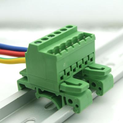 China PA66 5.08MM Pitch Pluggable Wire To Rail Mounted Lug Block Din Type FS2EDG-UVK-5.08MM for sale