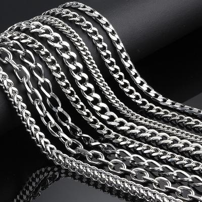 China CLASSIC 5 Meters Lot Wholesale Stainless Steel Rolo Ball Figaro Chain Snake Paperclip Cuban Chain Rope Chain Necklace for sale