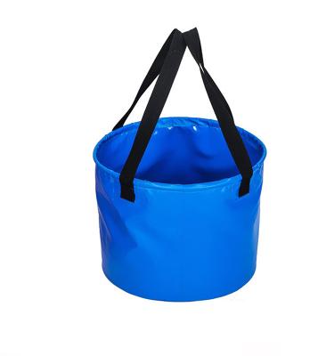 China Eco - Friendly Custom Printed Round Buckets Large Capacity Collapsible Water Container For Outdoor Camping for sale