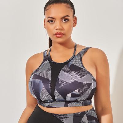 China Wholesale Customizable Lady Print Sports Bra Top Sexy Tops Customizable Streetwear Tracksuits Big Size XL-5XL Breathable Street Running Sport for sale