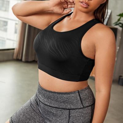 China Wholesale Breathable Soft Girls Classic Black Sports Bra Sweat Tops Jogging Out Oversized XL-4XL Underwear Bra Vest Top for sale