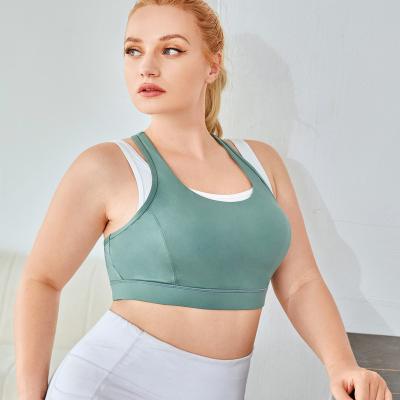 China Wholesale Casual Breathable Tank Tops Women's Solid Color Turquoise Sports Bra Sweat-absorbent Jogging Top For Plus Size for sale