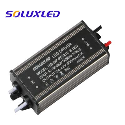 China 8-12W 300mA 3-5*3W 600mA PF>0.9 LED Driver Outdoor Lighting Electronic AC In Waterproof DC Aluminum Case IP67 en venta