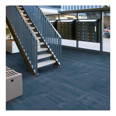 China Washable PP Tufted Loop Pile PVC Backing Blue Commercial Carpet Tiles PP Tiles 50x50 Commercial Office Carpet Tile for sale